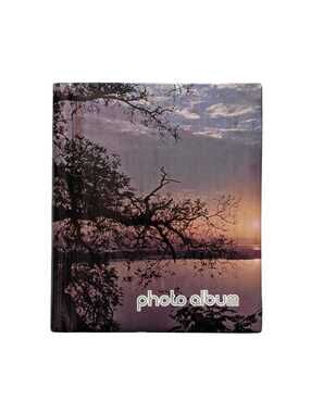 1970s Vintage Photo Album with Water Scene & Groovy Font